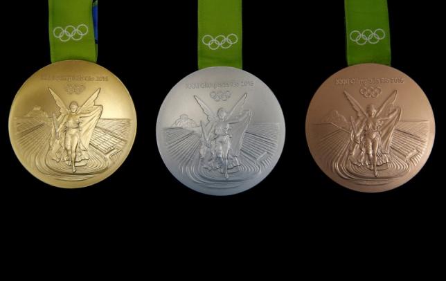 The Rio 2016 Olympic medals are pictured at the  Casa da Moeda do Brasil (Brazilian Mint) in Rio de Janeiro, Brazil, June 28, 2016.  REUTERS/Sergio Moraes